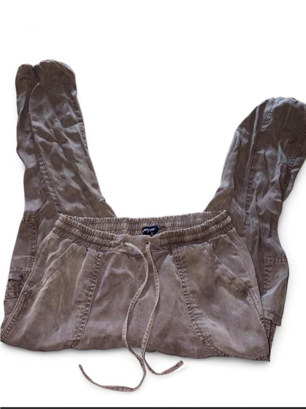 Bebe brown cargo pants with drawstring waist